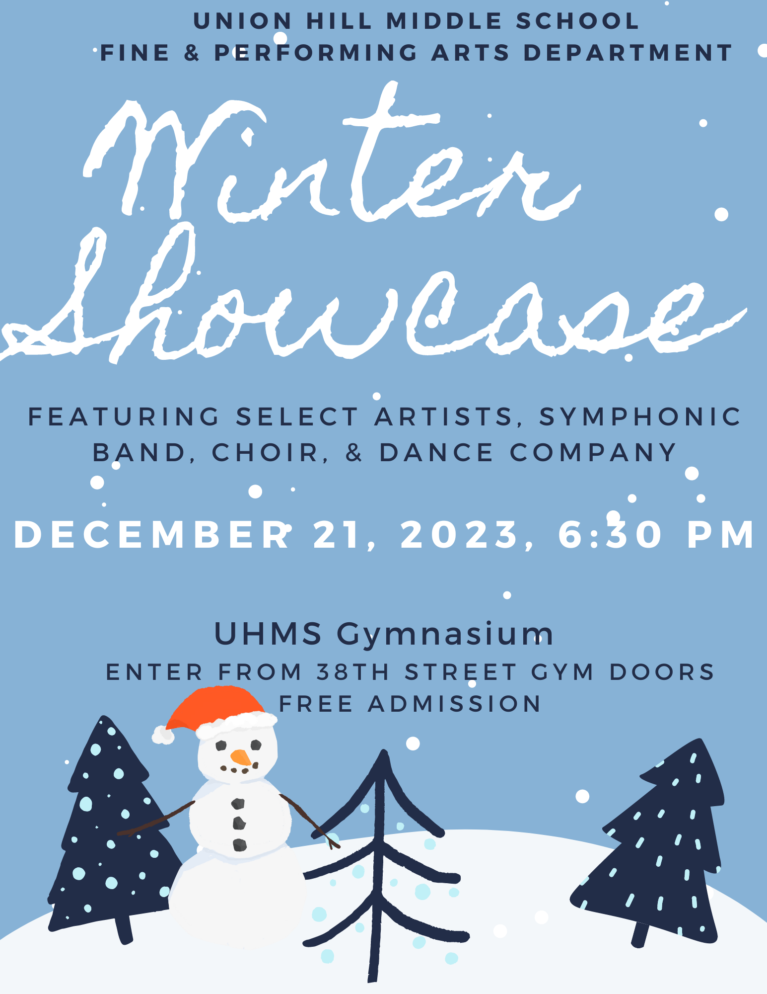 Winter Showcase Flyer-Union Hill Middle School-English Flyer
