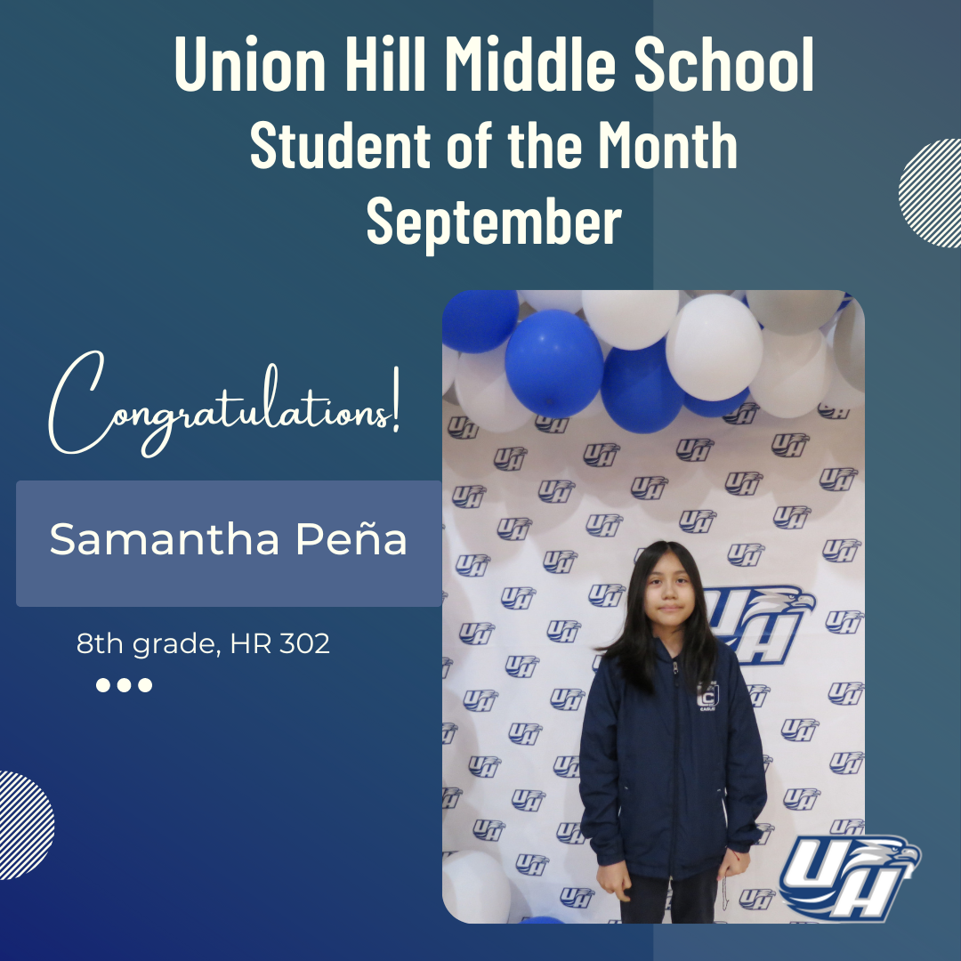 September 2022 Student of the Month-Samantha Peña 