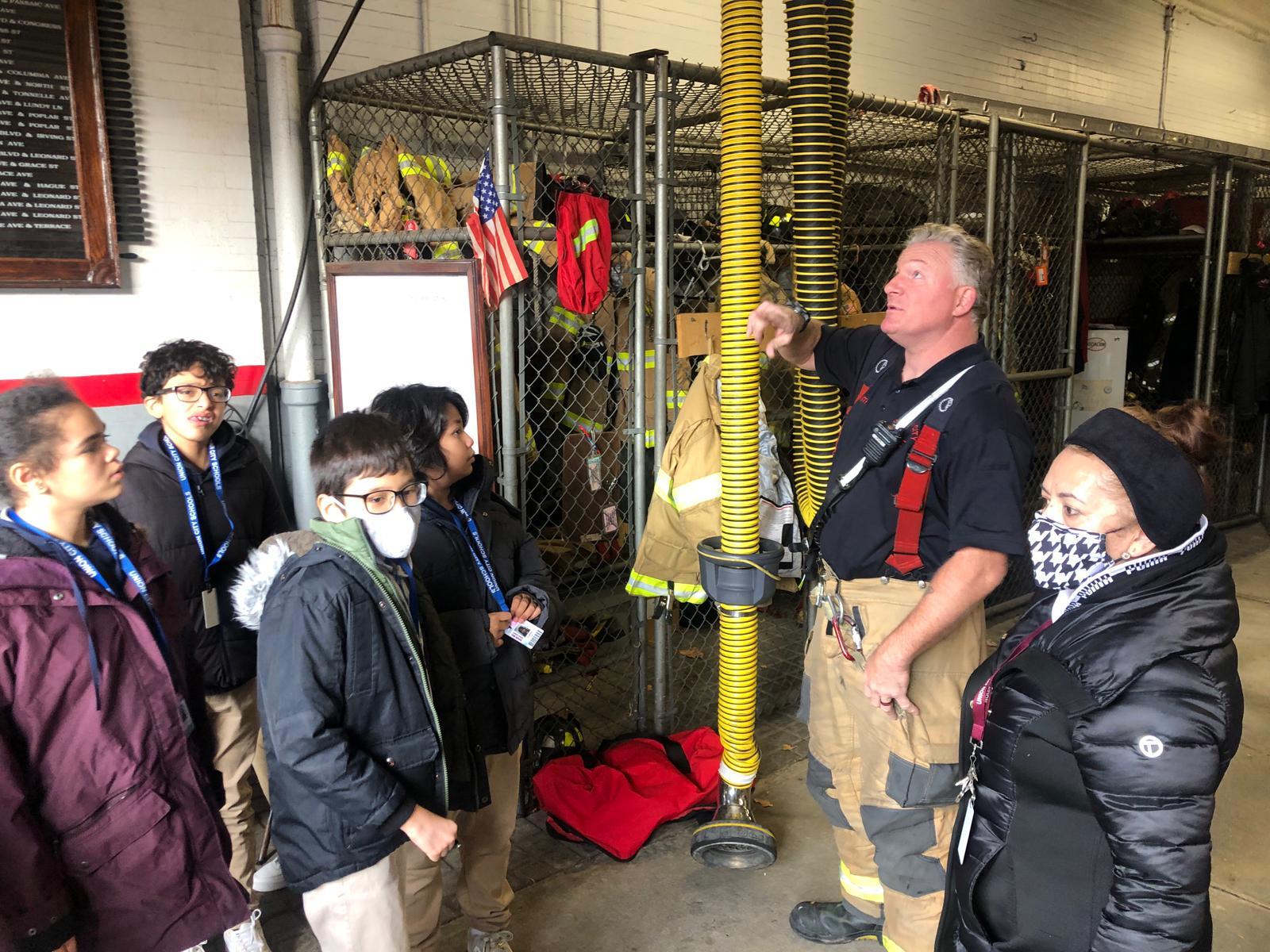 Student learning fire safety