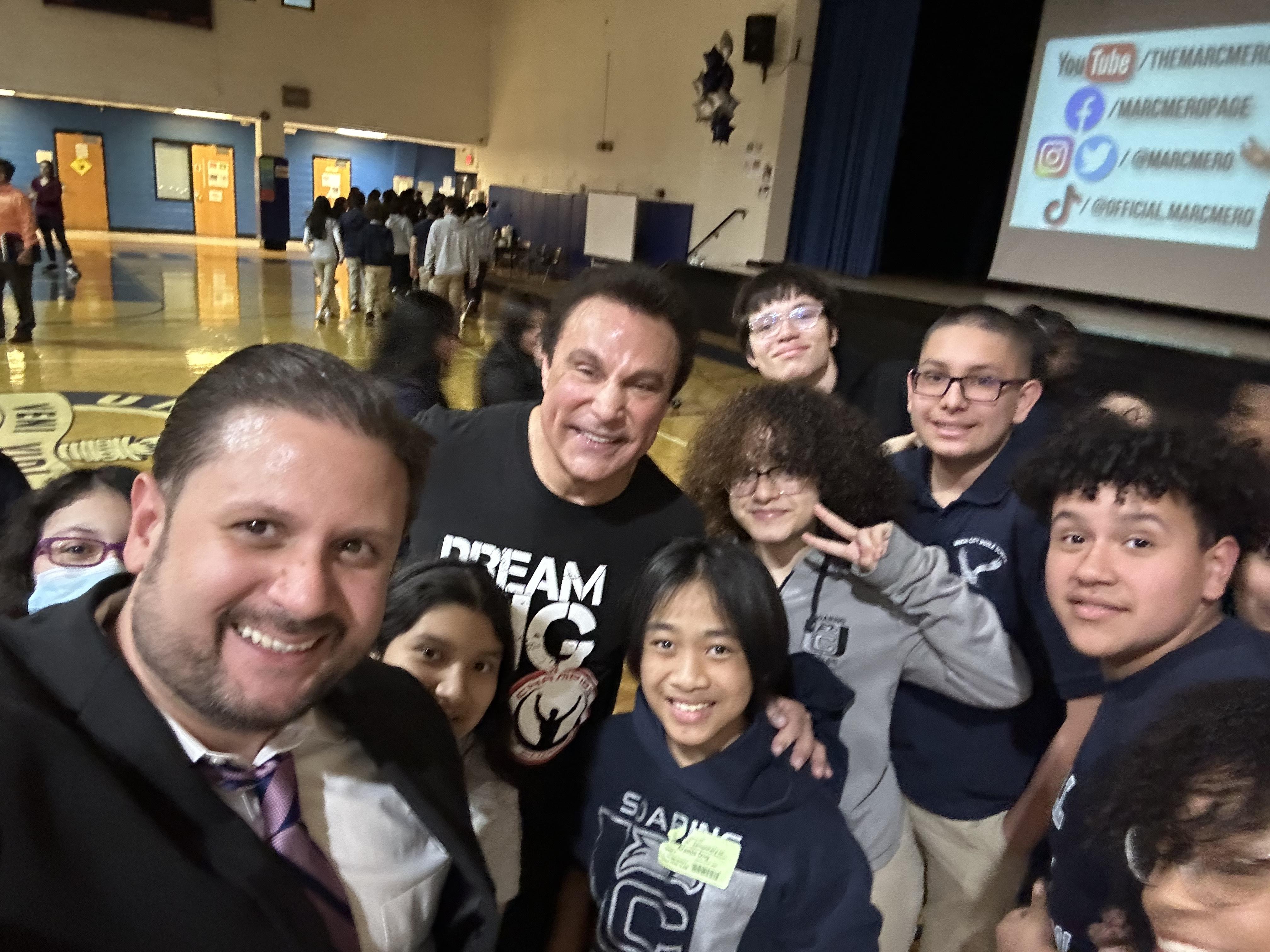 Marc Mero visiting the Union Hill Middle School