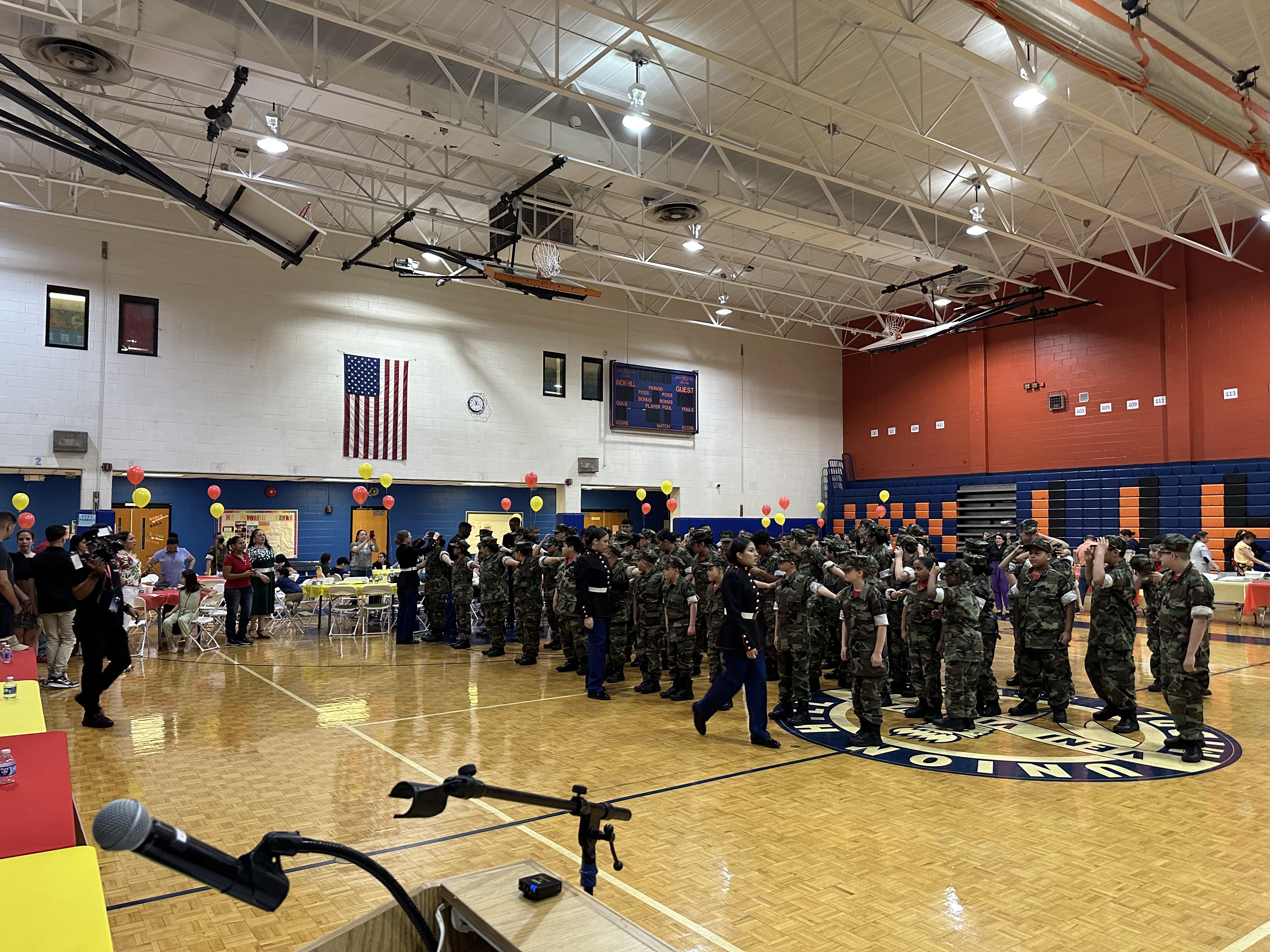 The Union Hill Middle School Young Marines Ceremony