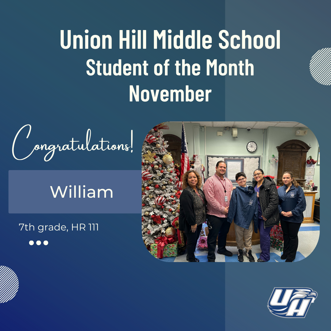 Union Hill Middle School November 2023 Student of The Month