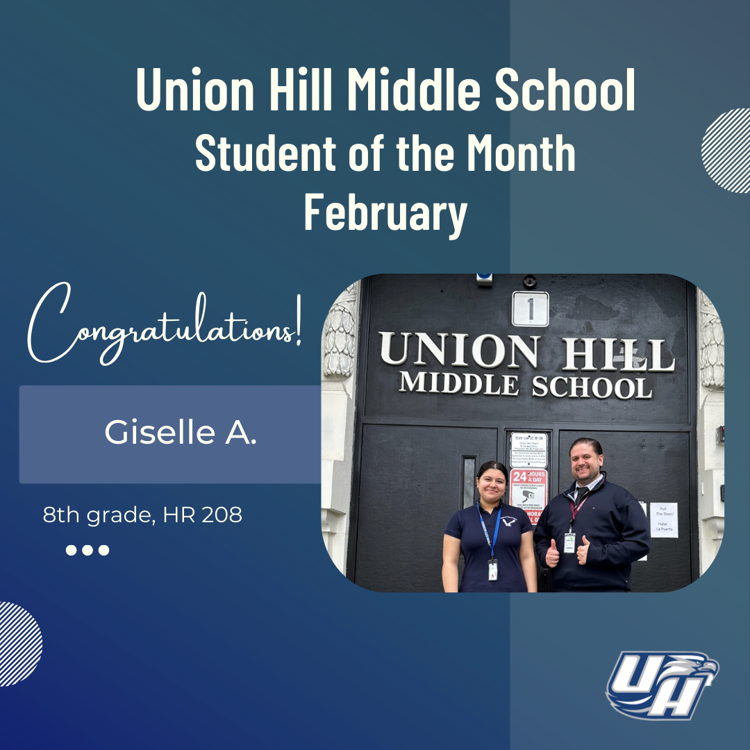 Union Hill Middle School February 2024 Student of The Month
